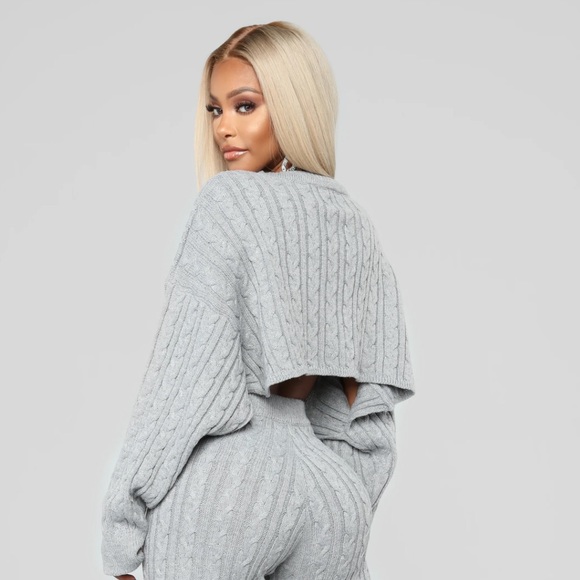 Grey Fashion Nova meet me halfway sweater - Picture 5 of 9